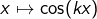 x\mapsto\cos(kx)