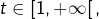 t\in\left[1,+\infty\right[,