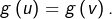 g\left(u\right)=g\left(v\right).