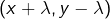 \left(x+\lambda,y-\lambda\right)