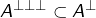 A^{\bot\bot\bot}\subset A^{\bot}