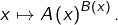 x\mapsto A\left(x\right)^{B\left(x\right)}.