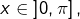 x\in\left]0,\pi\right],