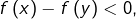 f\left(x\right)-f\left(y\right)<0,