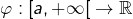 \varphi:\left[a,+\infty\right[\rightarrow\mathbb{R}