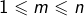 1\leqslant m\leqslant n