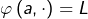 \[\varphi\left(a,\cdot\right)=L\]