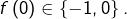 f\left(0\right)\in\left\{ -1,0\right\} .