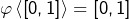 \varphi\left\langle \left[0,1\right]\right\rangle =\left[0,1\right]