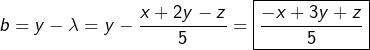 \[b=y-\lambda=y-\frac{x+2y-z}{5}=\boxed{\frac{-x+3y+z}{5}}\]