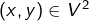 \left(x,y\right)\in V^{2}