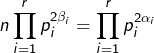 \[n\prod_{i=1}^{r}p_{i}^{2\beta_{i}}=\prod_{i=1}^{r}p_{i}^{2\alpha_{i}}\]