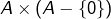 A\times(A-\{0\})