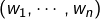 \left(w_{1},\cdots,w_{n}\right)