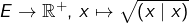 E\rightarrow\mathbb{R}^{+},\thinspace x\mapsto\sqrt{\left(x\mid x\right)}