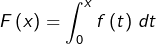 \[F\left(x\right)=\int_{0}^{x}f\left(t\right)\thinspace dt\]