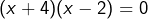 (x+4)(x-2)=0