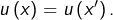 u\left(x\right)=u\left(x'\right).