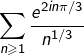 Rendered by QuickLaTeX.com {\displaystyle \sum_{n\geqslant1}\frac{e^{2in\pi/3}}{n^{1/3}}}
