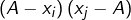\left(A-x_{i}\right)\left(x_{j}-A\right)