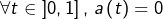 \forall t\in\left]0,1\right],\thinspace a\left(t\right)=0