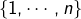\left\{ 1,\cdots,n\right\}