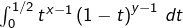 \int_{0}^{1/2}t^{x-1}\left(1-t\right)^{y-1}\thinspace dt