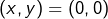 \left(x,y\right)=\left(0,0\right)